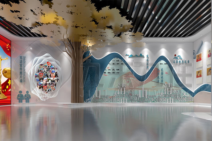 青少年法治教育展廳，普法教育展館解決方案公司，法院法治主題展廳效果圖設(shè)計(jì)公司