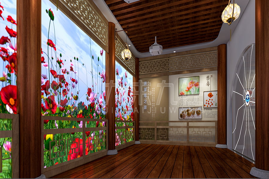 禁毒示范展館，高科技禁毒防艾展廳，展廳設(shè)計(jì)平面圖