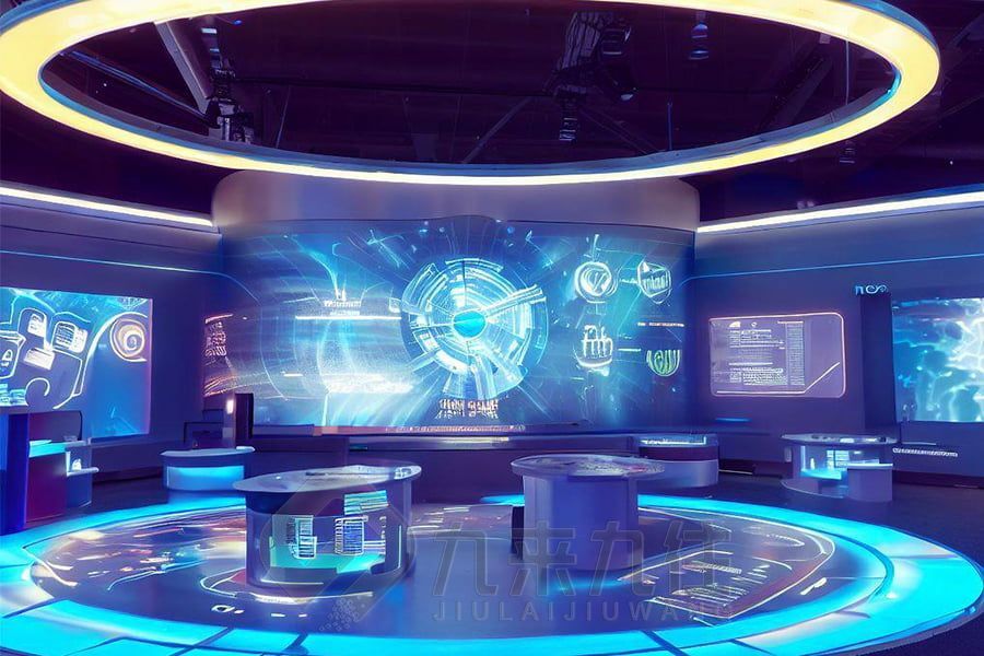 數字化集團文化體驗館設計,現代企業(yè)展廳施工方案,多媒體互動展示館建設