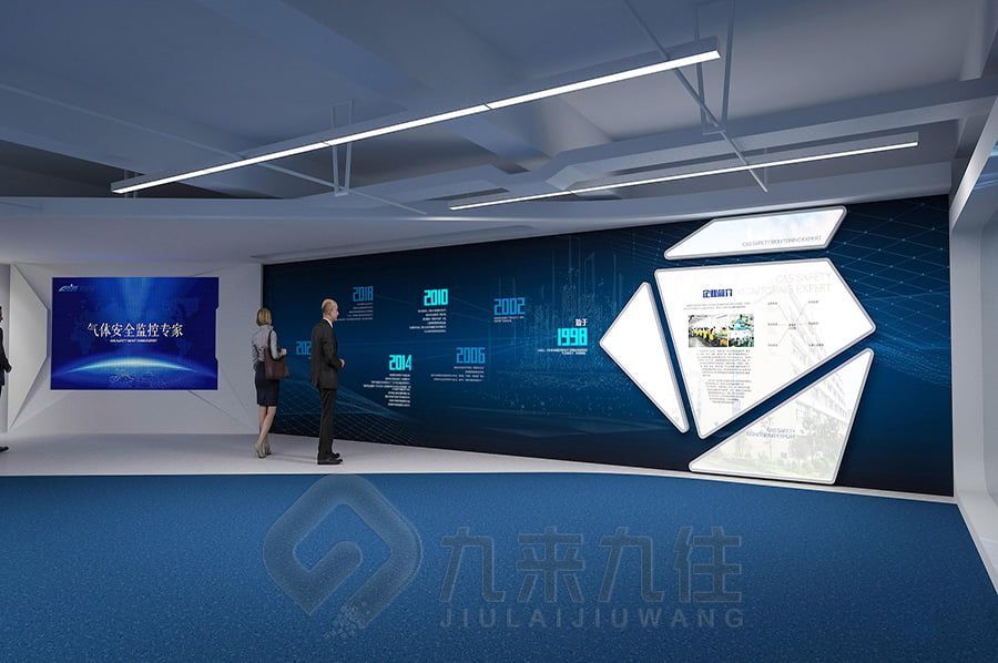 多媒體企業(yè)文化展廳施工圖,數字化企業(yè)展館設計,智能互動展覽館建設